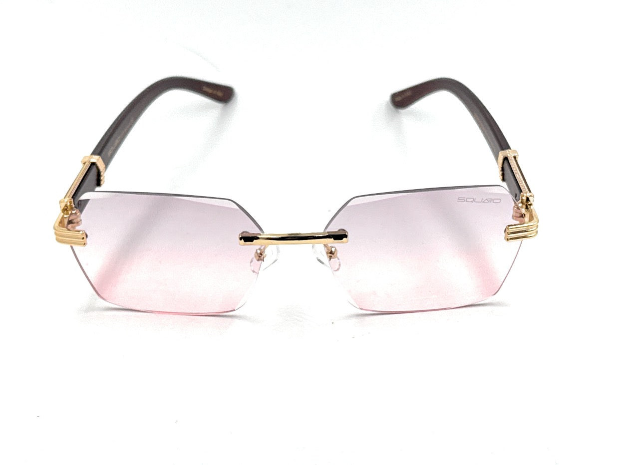 Luxury Rimless Geometric Sunglasses – Gradient Purple Lens | SQUARO Premium Non- Polarized    SQ20251559