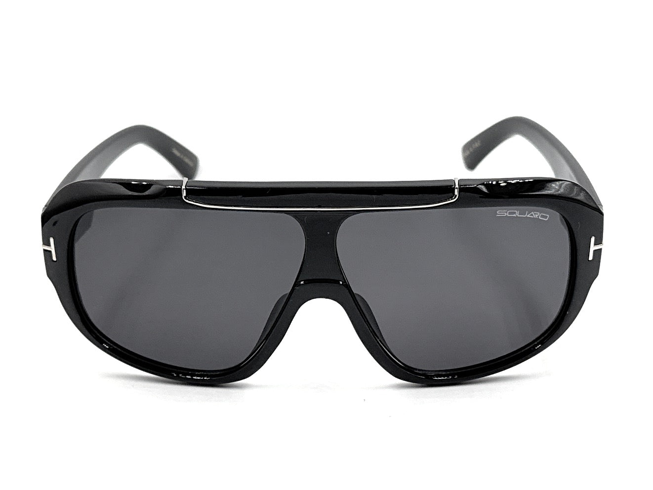 SQUARO Premium Quality Fashion Sunglasses – Black Oversized - Black Frame with Gradient Gray Lenses | Classic Square Design                                 SQ20241520