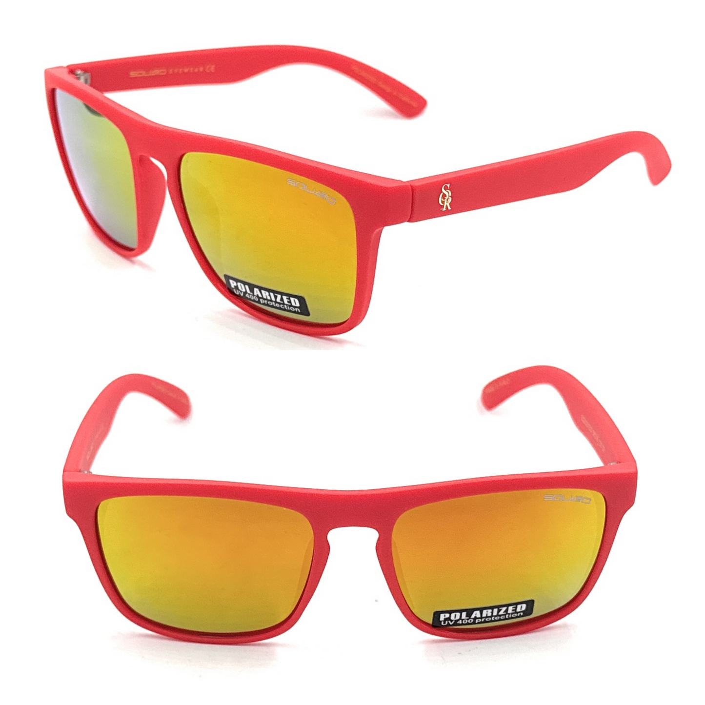 SQUARO Matte Black Polarized TAC Sunglasses β Blue Mirror Lenses with UV400 Protection               SQ20251532