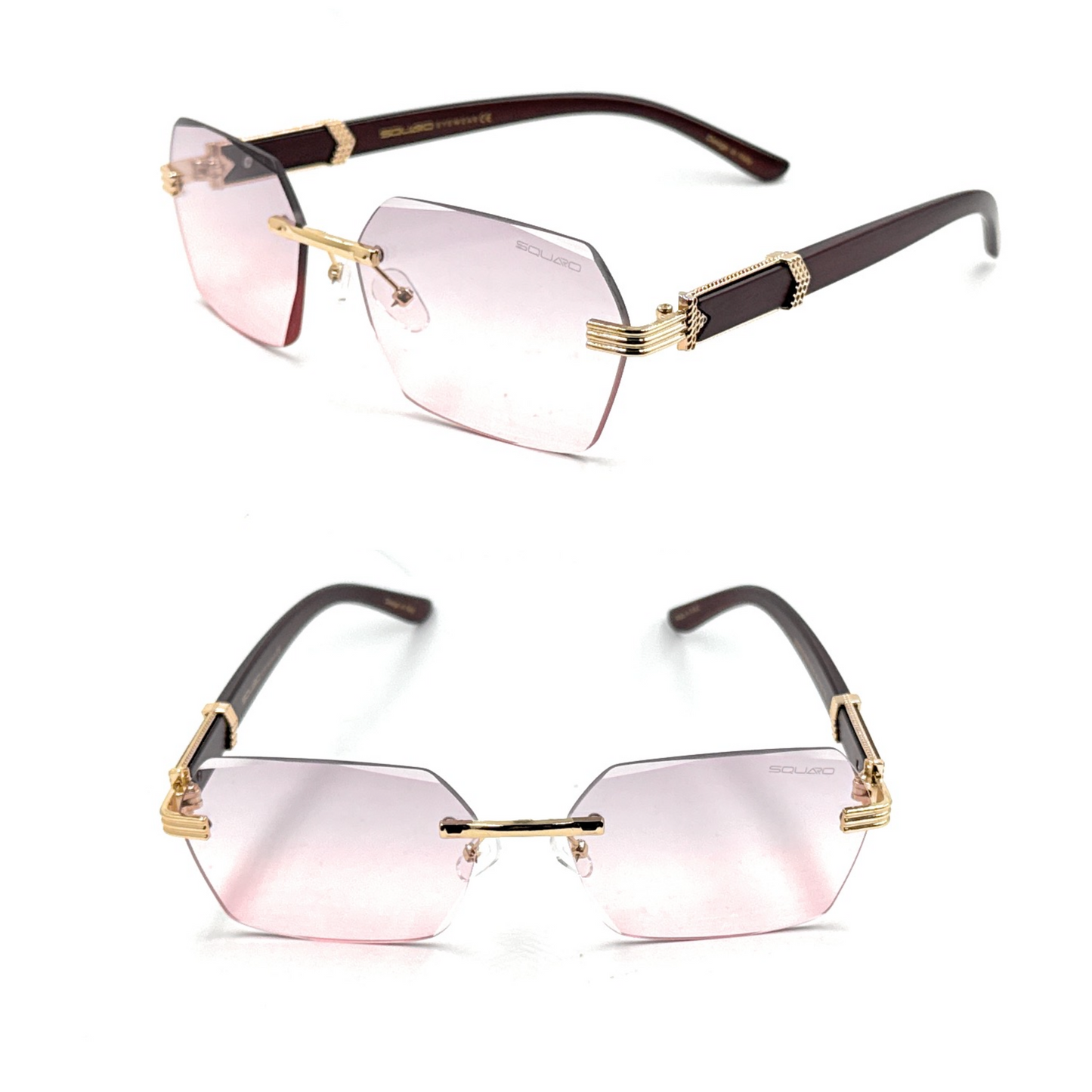 Luxury Rimless Geometric Sunglasses – Gradient Purple Lens | SQUARO Premium Non- Polarized    SQ20251559