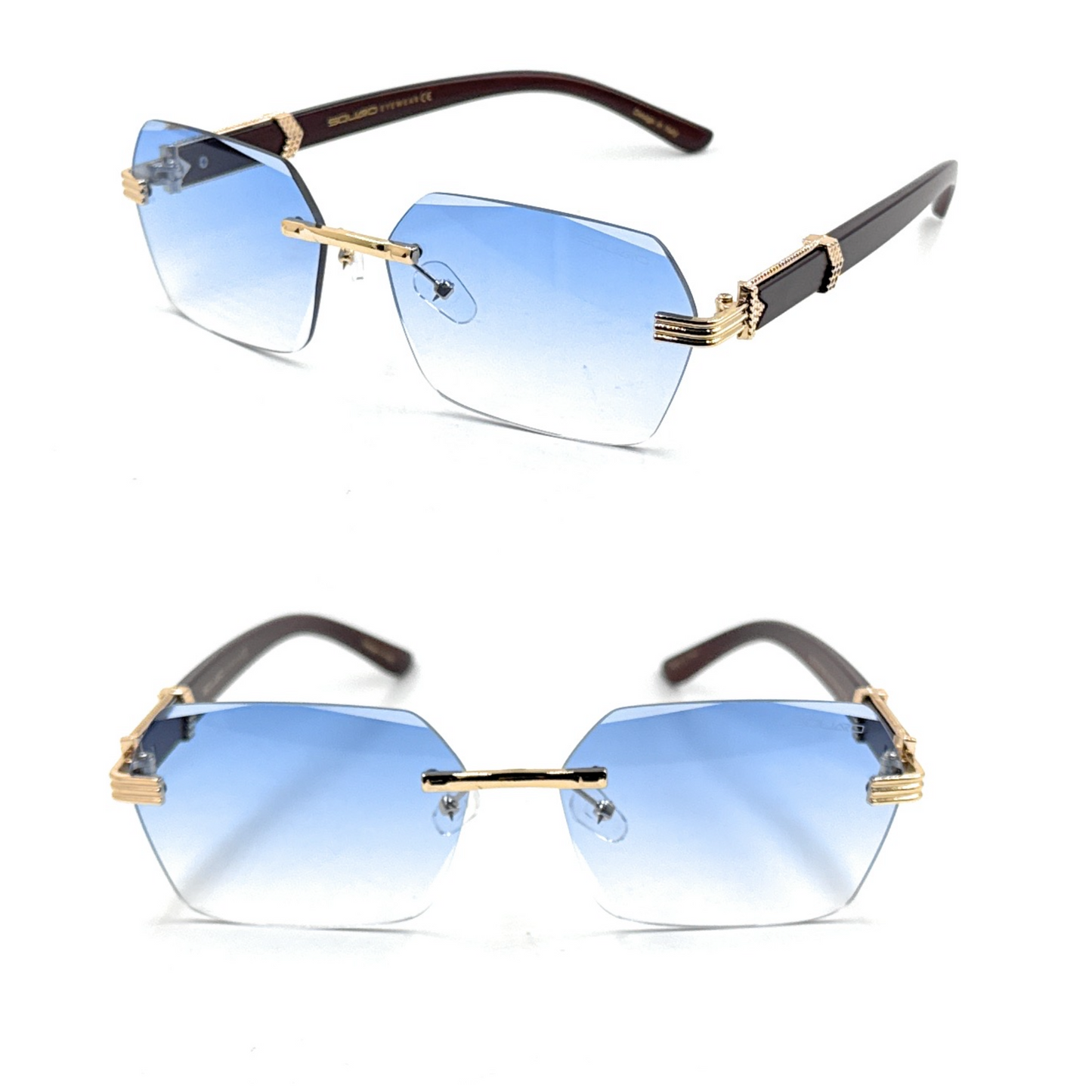 Luxury Rimless Geometric Sunglasses – Gradient Purple Lens | SQUARO Premium Non- Polarized    SQ20251559