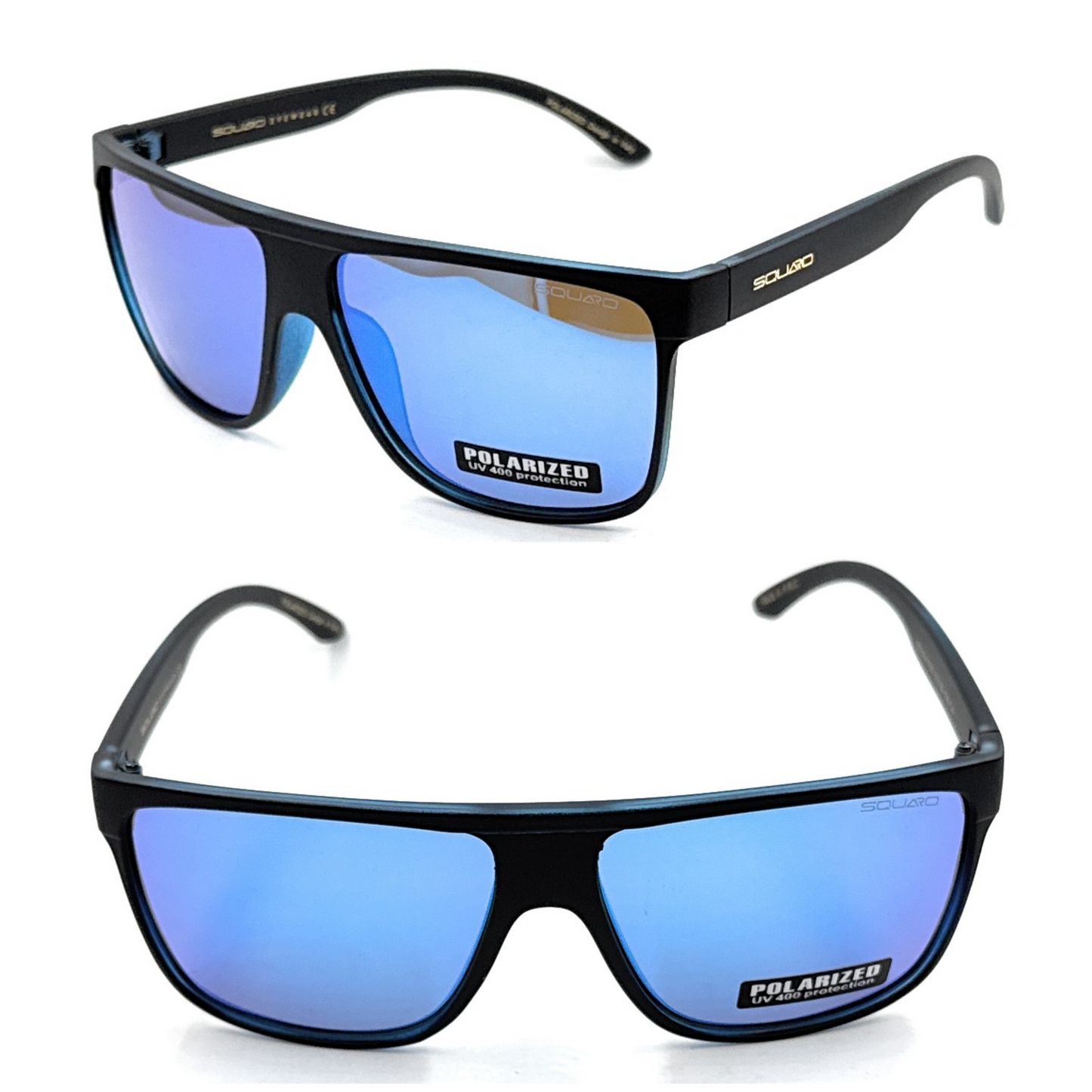 SQUARO TAC Polarized Sunglasses – Matte Black Frame with Soft Touch Rubber Coating | Premium UV400 Protection SQ20241529