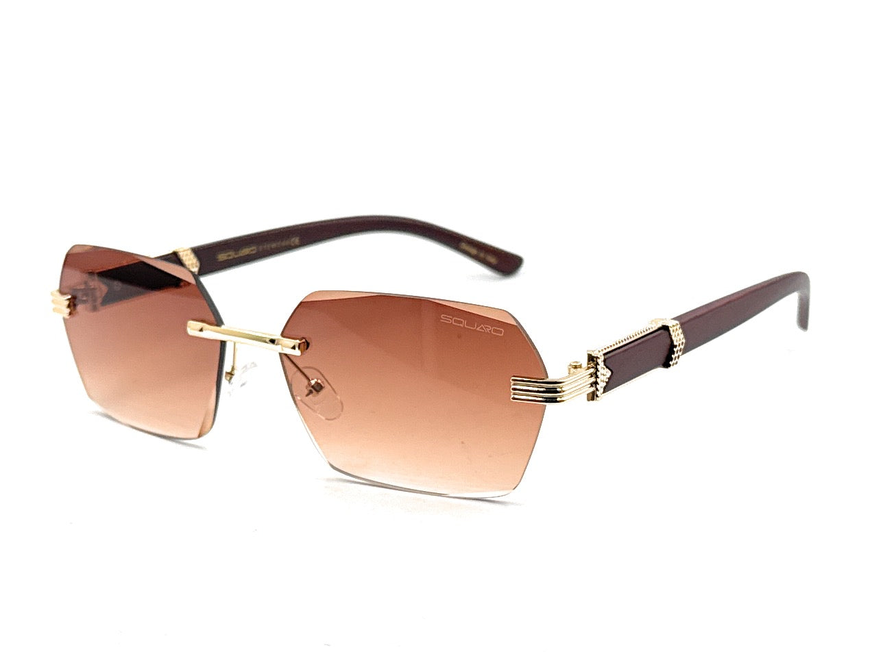 Luxury Rimless Geometric Sunglasses – Gradient Purple Lens | SQUARO Premium Non- Polarized    SQ20251559
