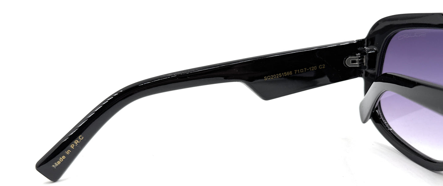 SQUARO Premium Quality Fashion Sunglasses – Black Oversized - Black Frame with Gradient Gray Lenses | Classic Square Design                                 SQ20241520
