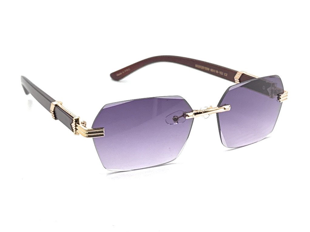 Luxury Rimless Geometric Sunglasses – Gradient Purple Lens | SQUARO Premium Non- Polarized    SQ20251559
