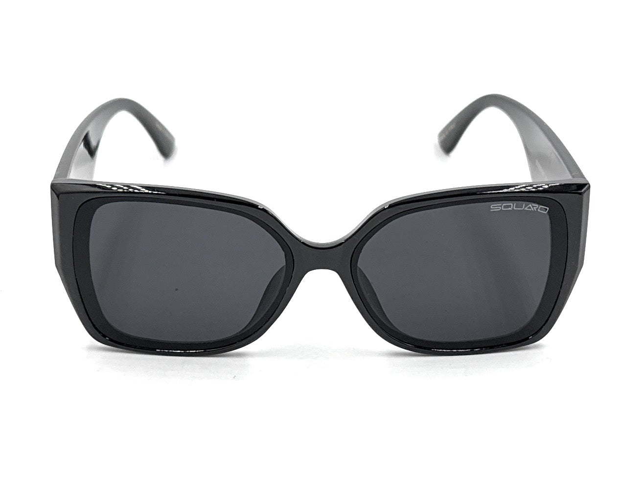 Squaro Plaid Accent Oversized Square Sunglasses – Black Frame with Gradient Brown Lenses SQ20251557
