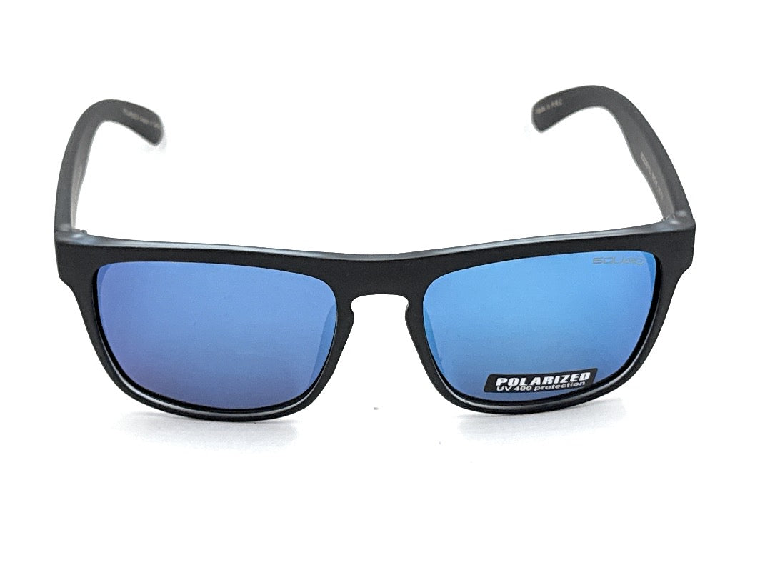 SQUARO Matte Black Polarized TAC Sunglasses β Blue Mirror Lenses with UV400 Protection               SQ20251532