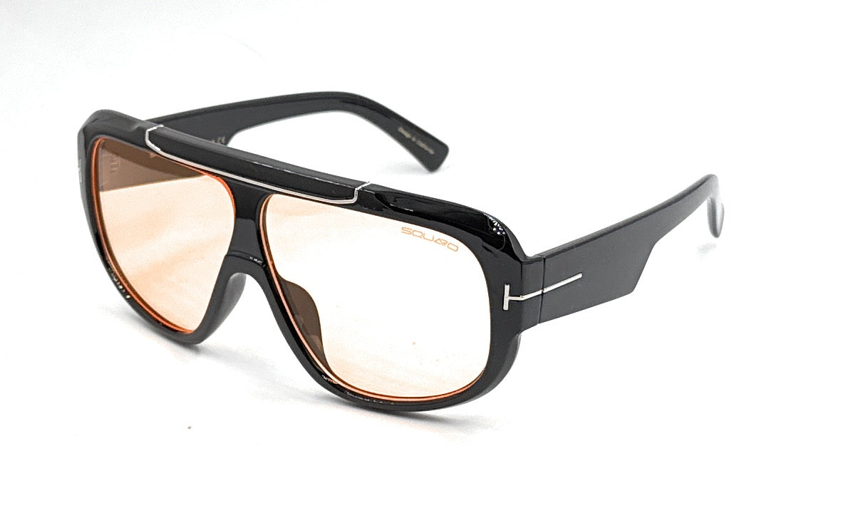 SQUARO Premium Quality Fashion Sunglasses – Black Oversized - Black Frame with Gradient Gray Lenses | Classic Square Design                                 SQ20241520