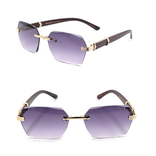 Luxury Rimless Geometric Sunglasses – Gradient Purple Lens | SQUARO Premium Non- Polarized    SQ20251559