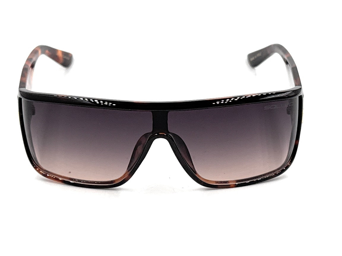 Squaro Bold Flat Top Shield Sunglasses - Black Frame with Smoke Gray Lenses Premium Quality Fashion Sunglasses – Black Frame with Gradient Gray Lenses | Classic Square Design SQ20251563