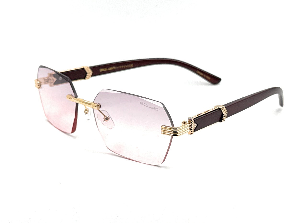 Luxury Rimless Geometric Sunglasses – Gradient Purple Lens | SQUARO Premium Non- Polarized    SQ20251559