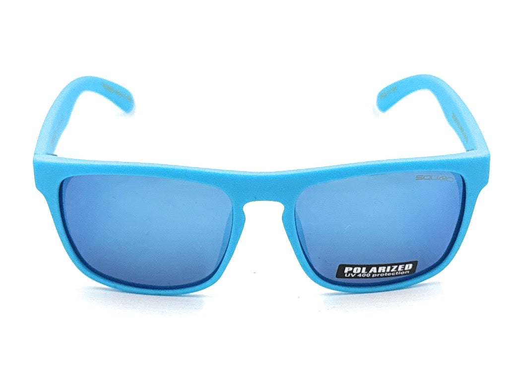 SQUARO Matte Black Polarized TAC Sunglasses β Blue Mirror Lenses with UV400 Protection               SQ20251532