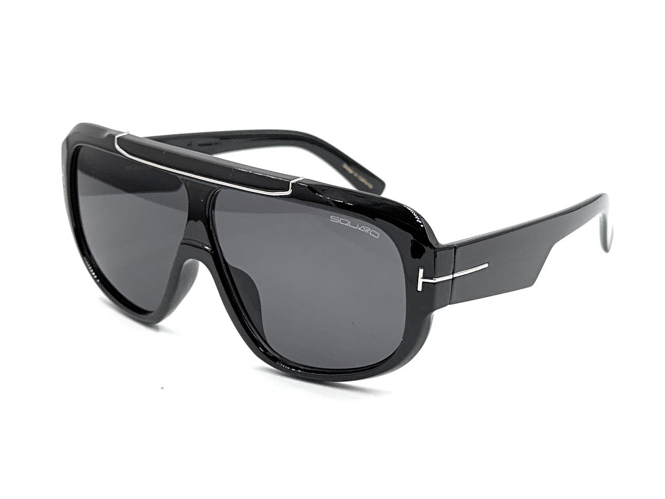 SQUARO Premium Quality Fashion Sunglasses – Black Oversized - Black Frame with Gradient Gray Lenses | Classic Square Design                                 SQ20241520