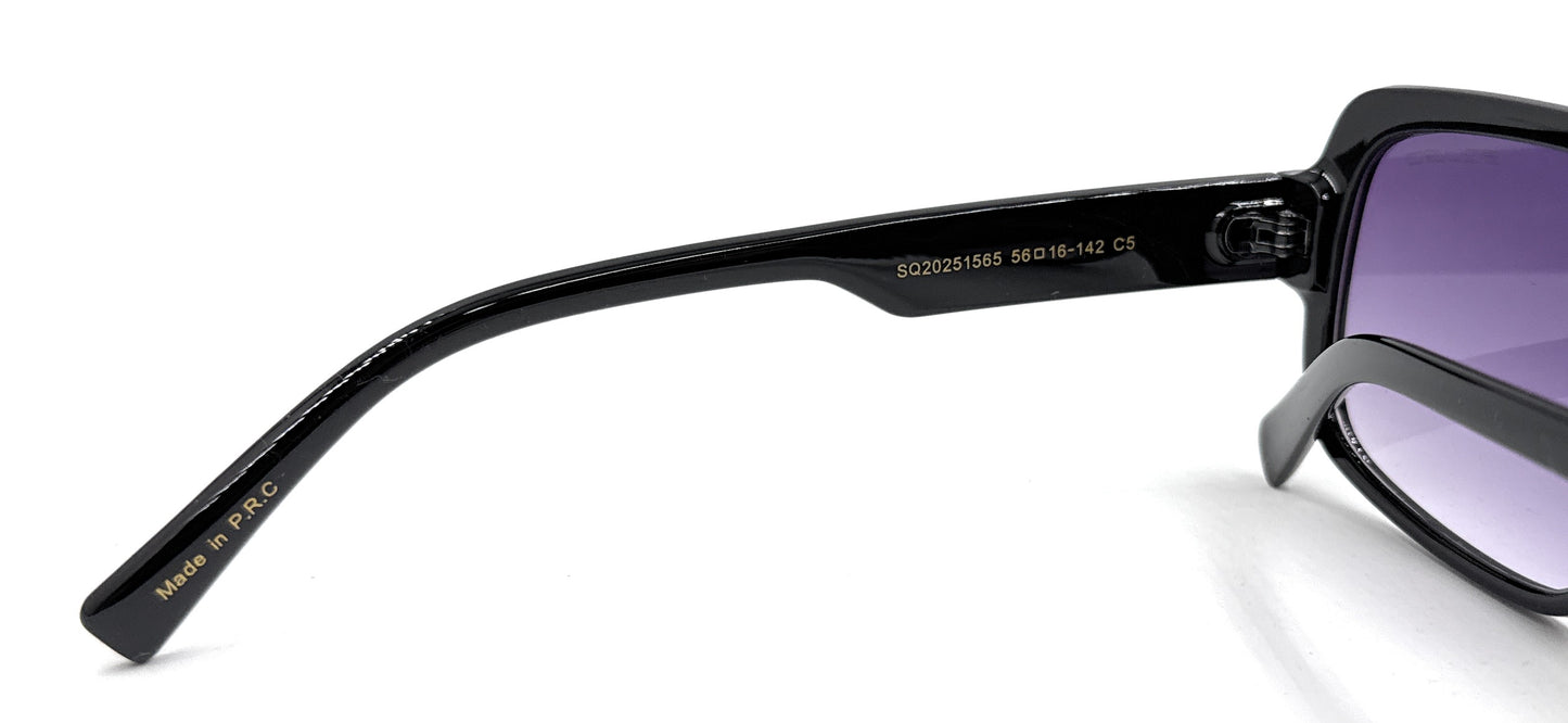 SQUARO Premium Quality Fashion Sunglasses – Black Frame with Gradient Gray Lenses | Classic Square Design SQ20241520