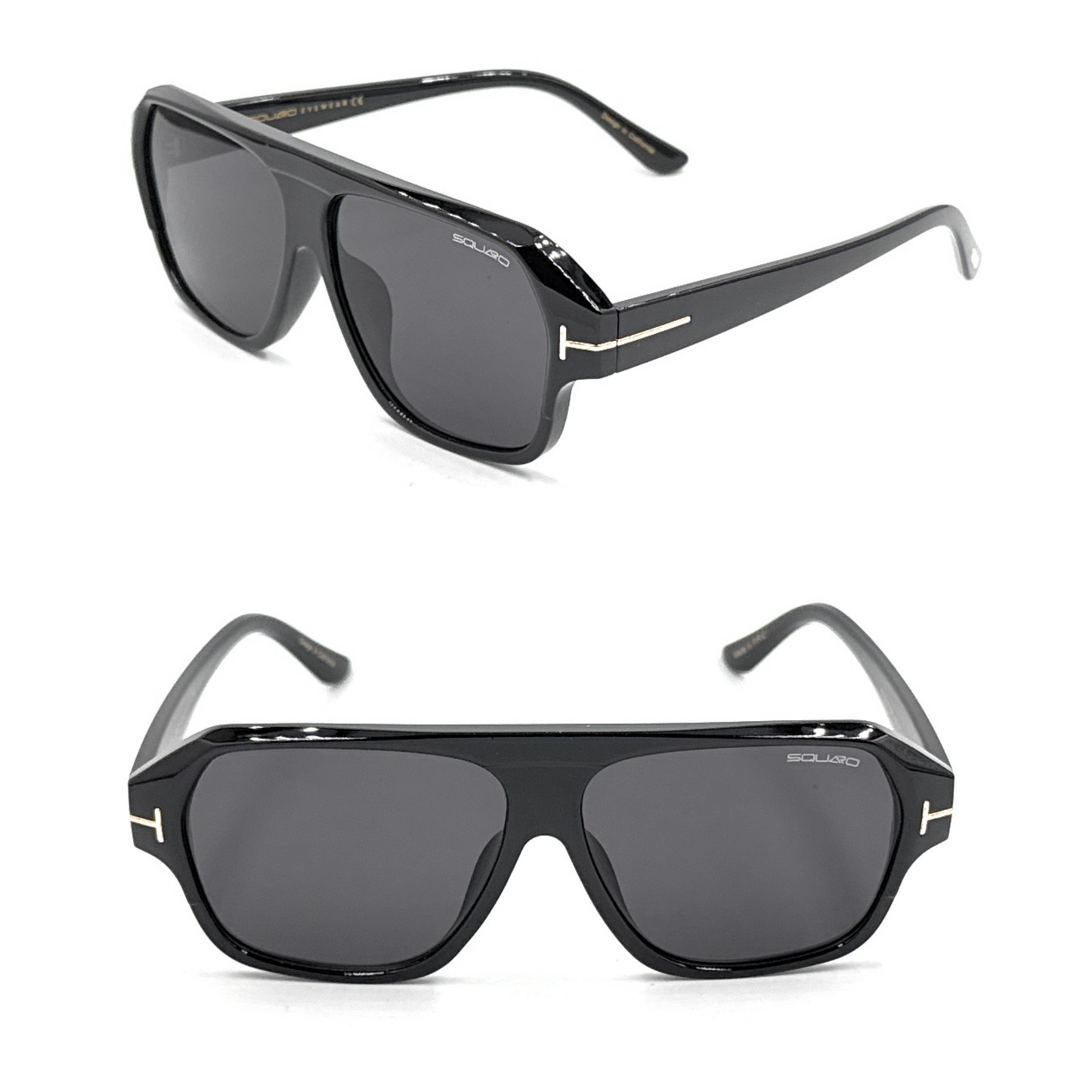 SQUARO Premium Quality Fashion Sunglasses – Black Frame with Gradient Gray Lenses | Classic Square Design SQ20241520