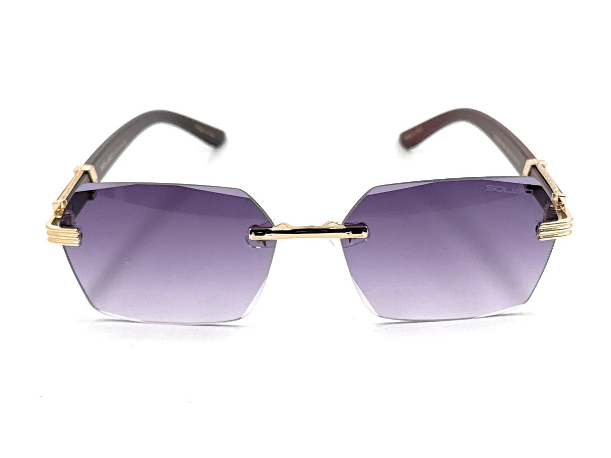 Luxury Rimless Geometric Sunglasses – Gradient Purple Lens | SQUARO Premium Non- Polarized    SQ20251559
