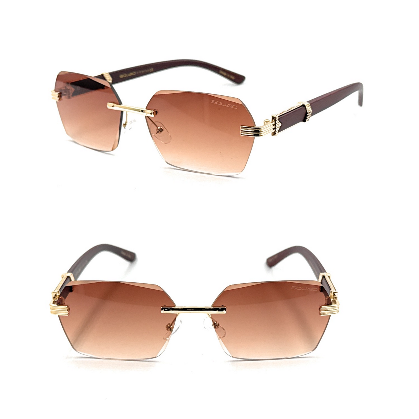 Luxury Rimless Geometric Sunglasses – Gradient Purple Lens | SQUARO Premium Non- Polarized    SQ20251559