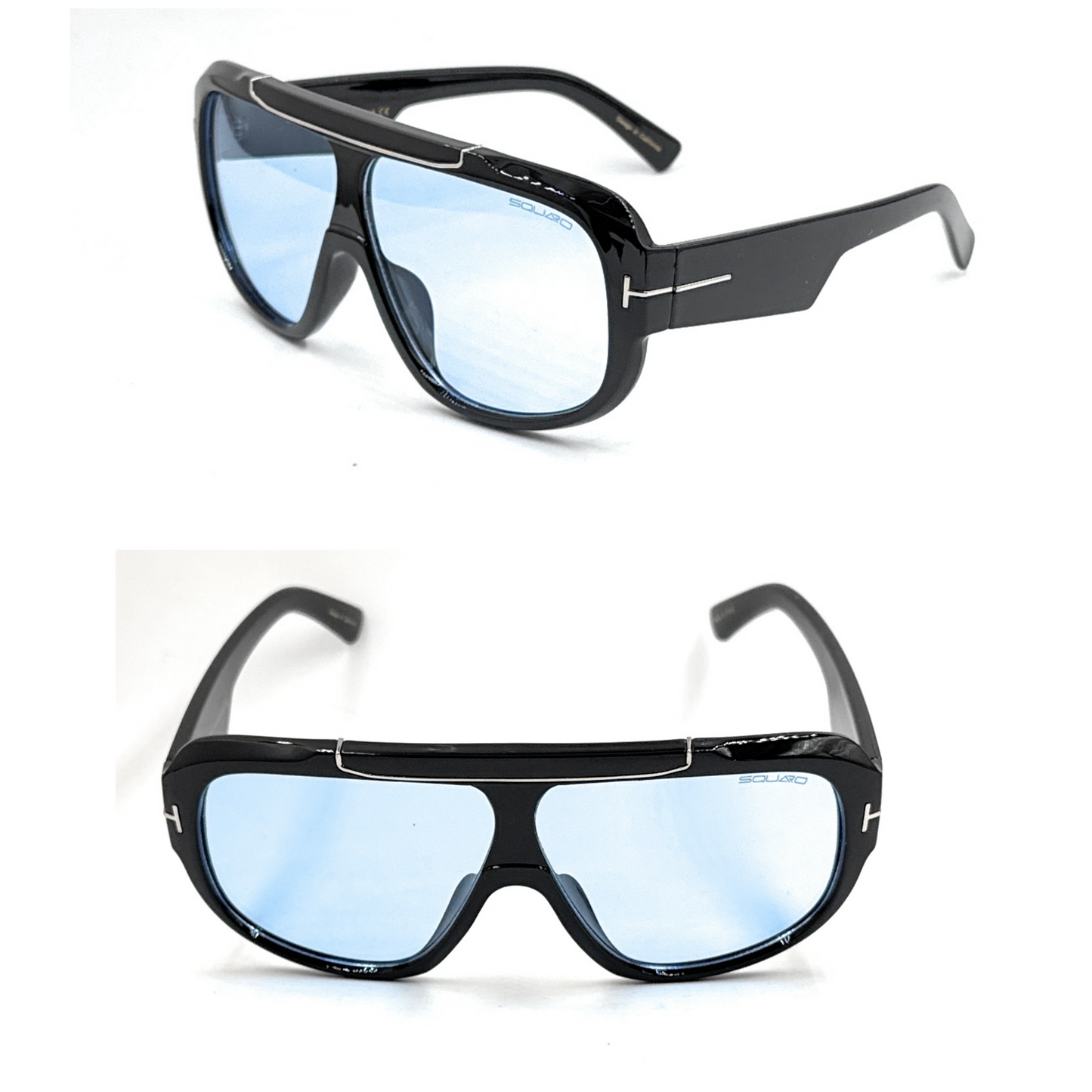 SQUARO Premium Quality Fashion Sunglasses – Black Oversized - Black Frame with Gradient Gray Lenses | Classic Square Design                                 SQ20241520