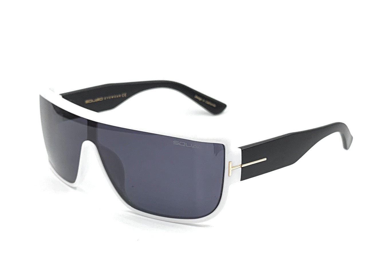 Squaro Bold Flat Top Shield Sunglasses - Black Frame with Smoke Gray Lenses Premium Quality Fashion Sunglasses – Black Frame with Gradient Gray Lenses | Classic Square Design SQ20251563