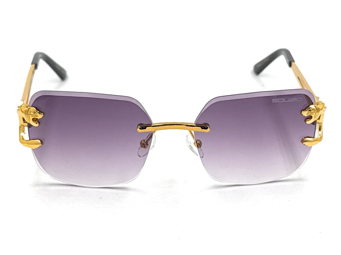 Luxury Rimless Geometric Sunglasses – Gradient Purple Lens | SQUARO Premium UVA- %100 protection SQ20251573