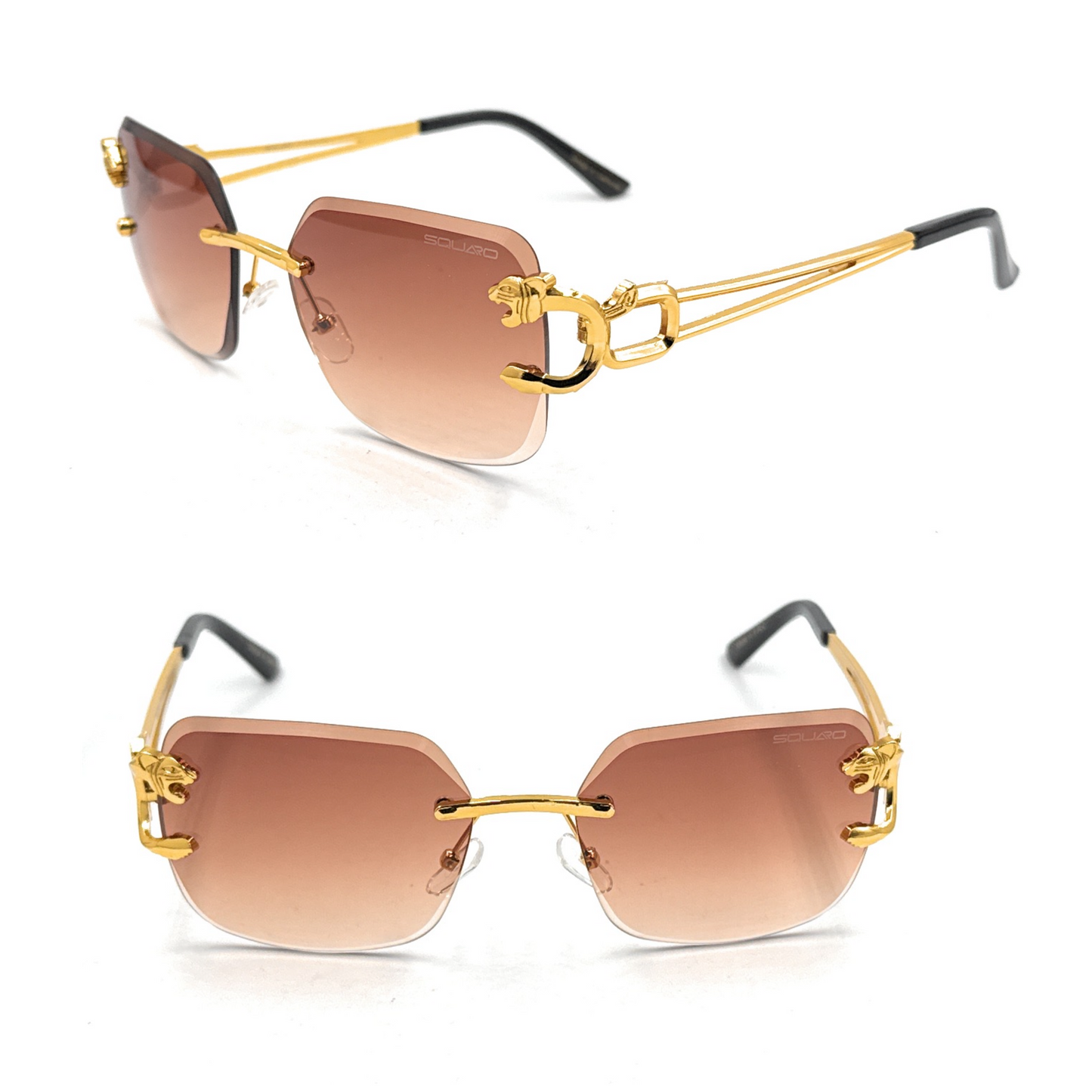 Luxury Rimless Geometric Sunglasses – Gradient Purple Lens | SQUARO Premium UVA- %100 protection SQ20251573