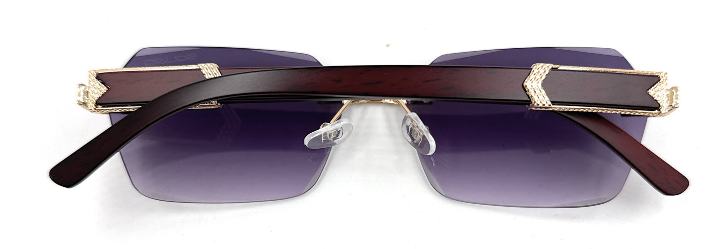 Luxury Rimless Geometric Sunglasses – Gradient Purple Lens | SQUARO Premium Non- Polarized    SQ20251559