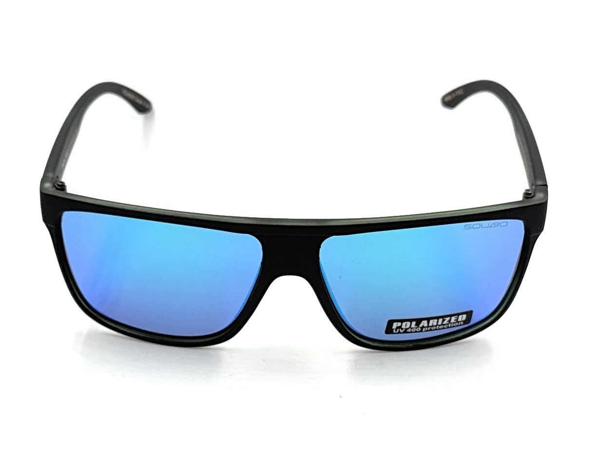 SQUARO TAC Polarized Sunglasses – Matte Black Frame with Soft Touch Rubber Coating | Premium UV400 Protection SQ20241529