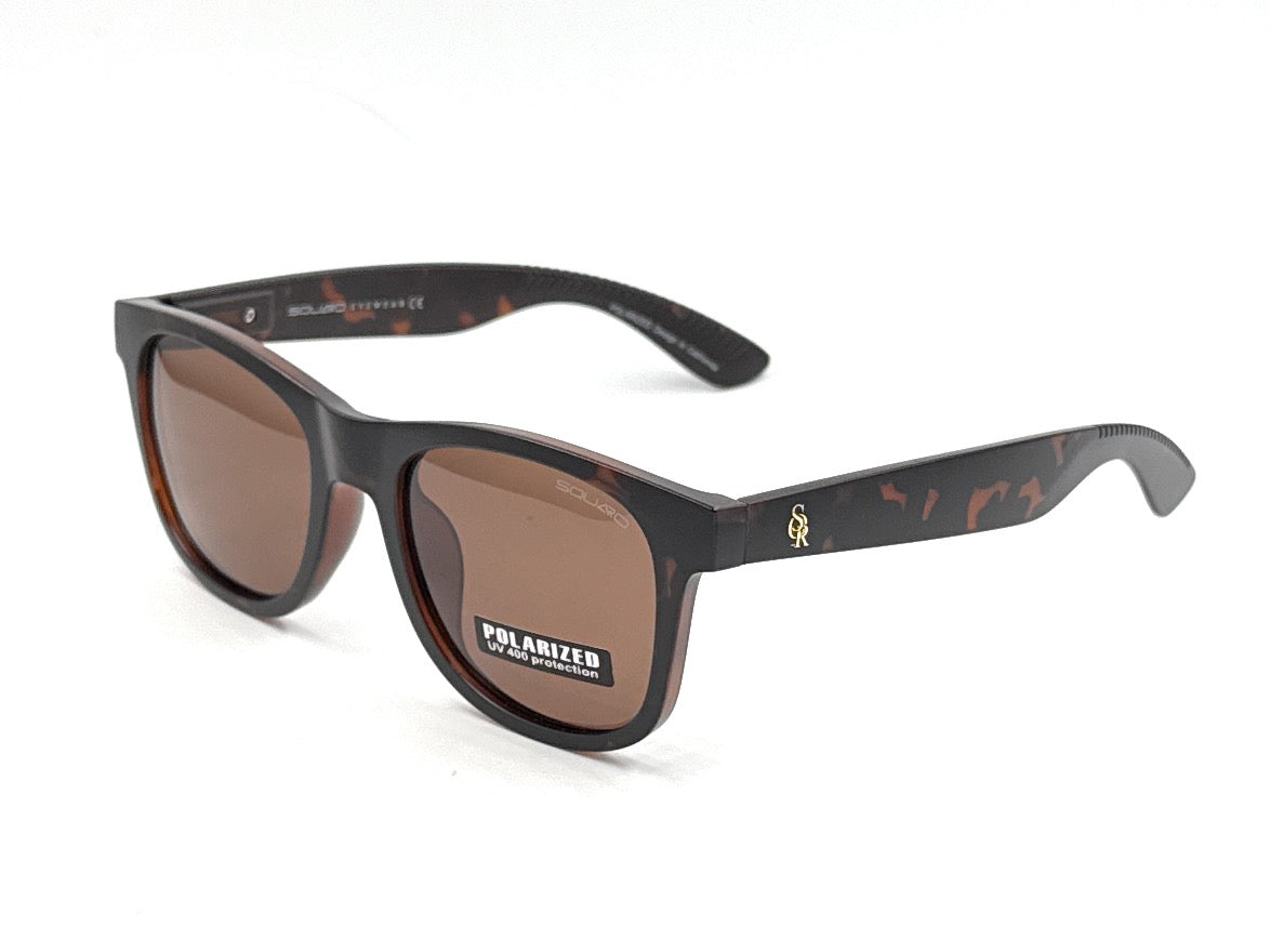 SQUARO Matte Black Polarized Sunglasses – Lightweight Premium quality Frame with Spring Hinges S16101