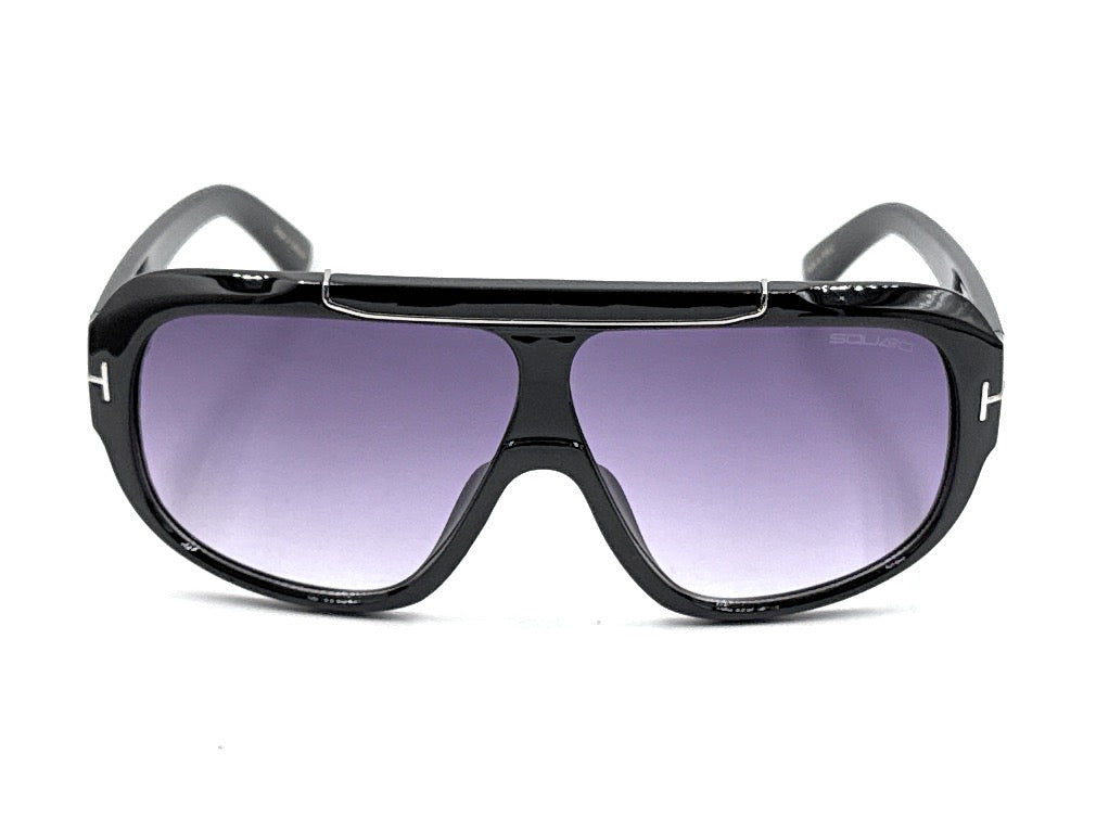 SQUARO Premium Quality Fashion Sunglasses – Black Oversized - Black Frame with Gradient Gray Lenses | Classic Square Design                                 SQ20241520