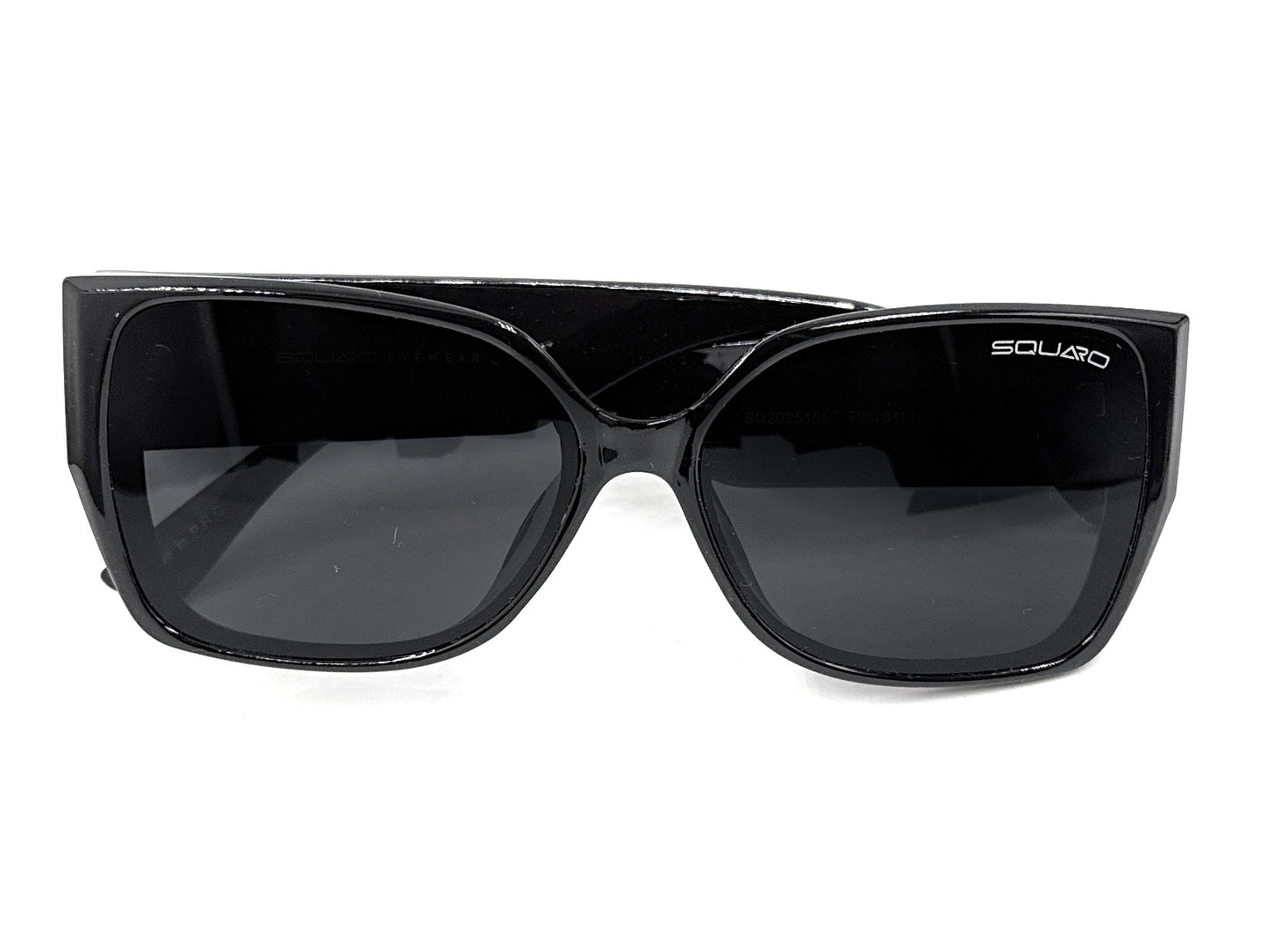 Squaro Plaid Accent Oversized Square Sunglasses – Black Frame with Gradient Brown Lenses SQ20251557