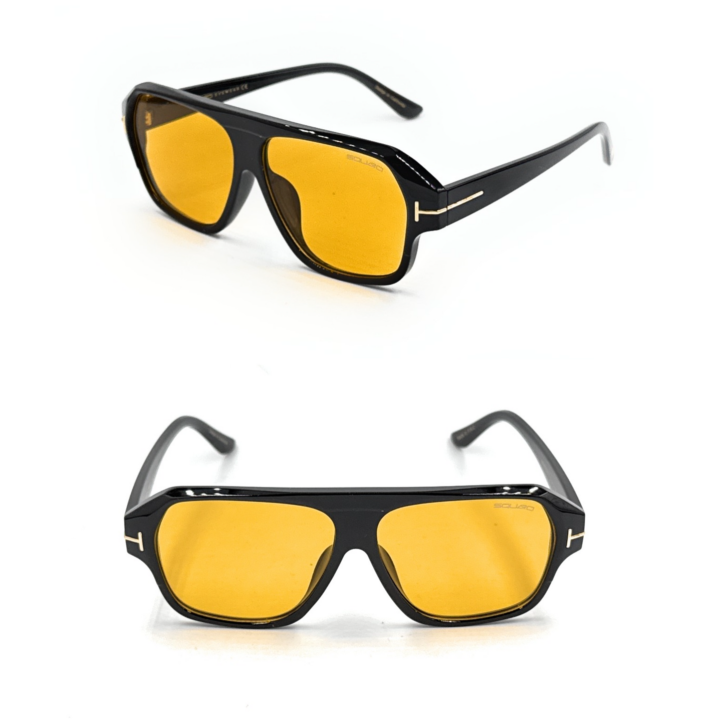 SQUARO Premium Quality Fashion Sunglasses – Black Frame with Gradient Gray Lenses | Classic Square Design SQ20241520