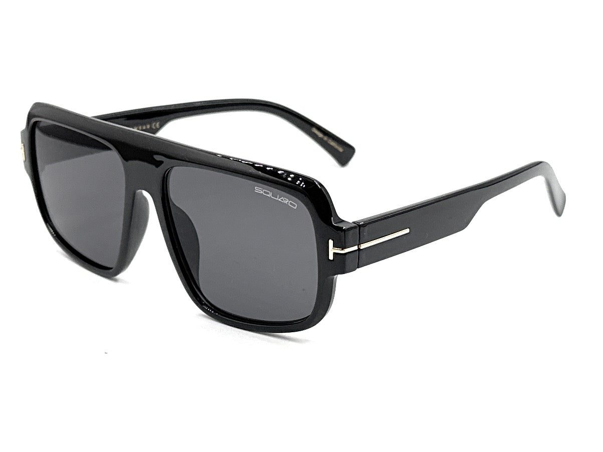 SQUARO Premium Quality Fashion Sunglasses – Black Frame with Gradient Gray Lenses | Classic Square Design SQ20241520