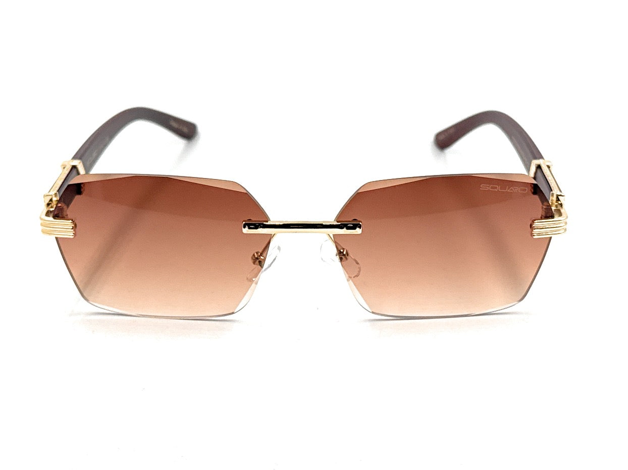 Luxury Rimless Geometric Sunglasses – Gradient Purple Lens | SQUARO Premium Non- Polarized    SQ20251559