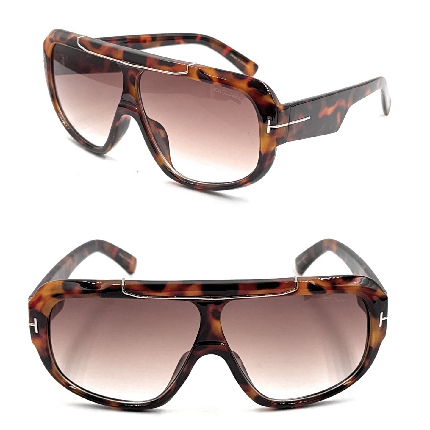 SQUARO Premium Quality Fashion Sunglasses – Black Oversized - Black Frame with Gradient Gray Lenses | Classic Square Design                                 SQ20241520