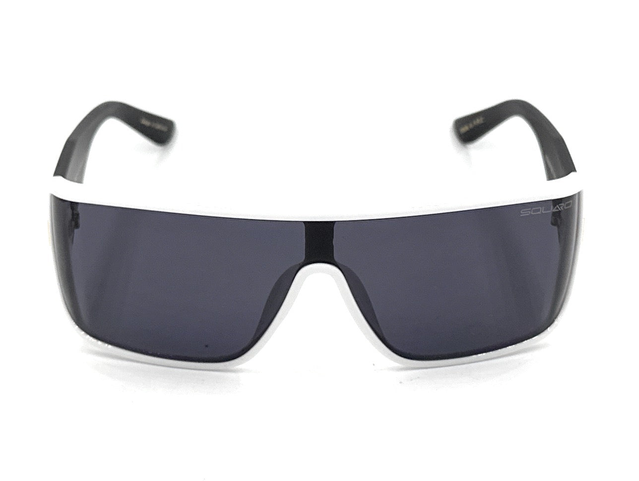 Squaro Bold Flat Top Shield Sunglasses - Black Frame with Smoke Gray Lenses Premium Quality Fashion Sunglasses – Black Frame with Gradient Gray Lenses | Classic Square Design SQ20251563