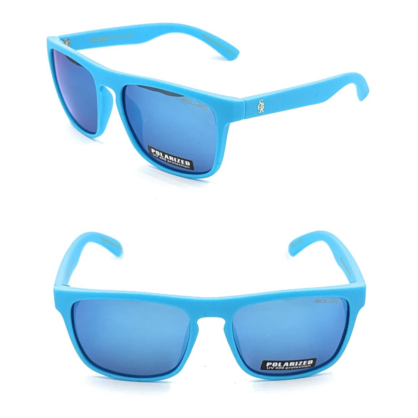 SQUARO Matte Black Polarized TAC Sunglasses β Blue Mirror Lenses with UV400 Protection               SQ20251532