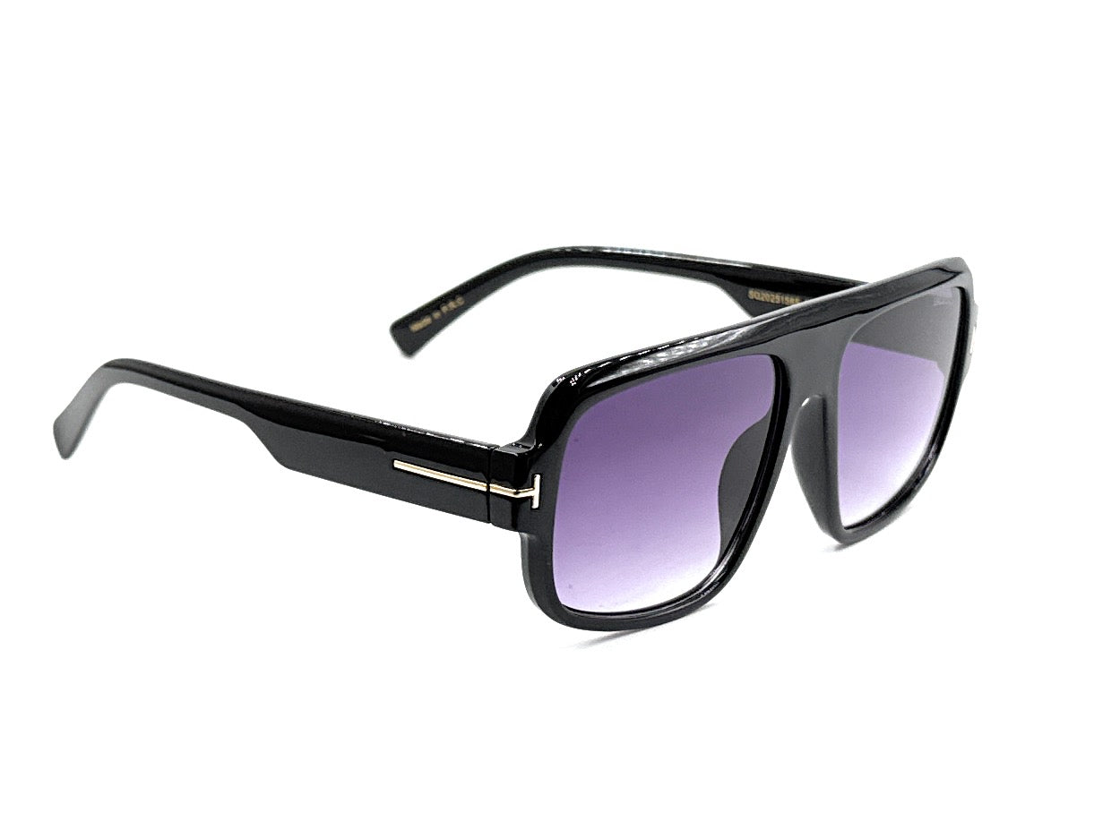 SQUARO Premium Quality Fashion Sunglasses – Black Frame with Gradient Gray Lenses | Classic Square Design SQ20241520