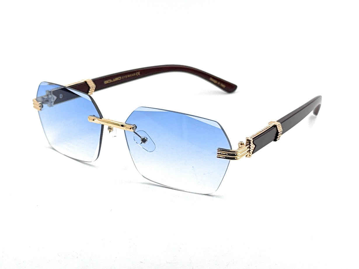 Luxury Rimless Geometric Sunglasses – Gradient Purple Lens | SQUARO Premium Non- Polarized    SQ20251559