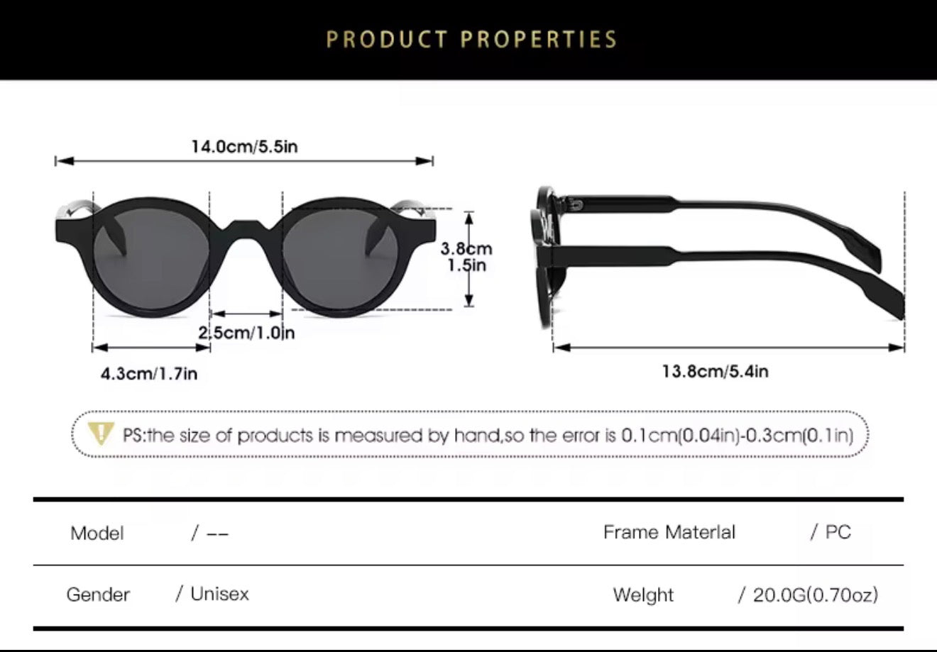 SQUARO SQ20261582 Premium Round Unisex Sunglasses – Lightweight PC Frame with UV400 Protection