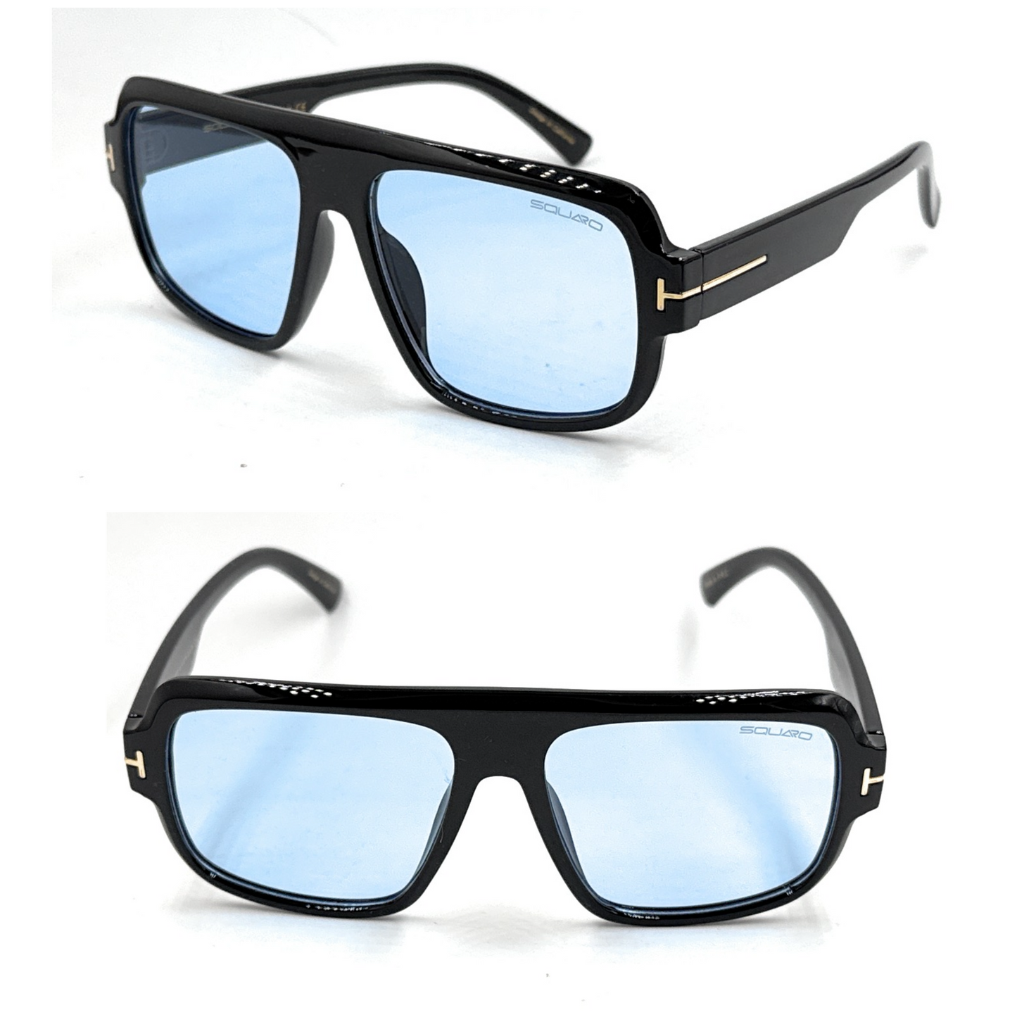 SQUARO Premium Quality Fashion Sunglasses – Black Frame with Gradient Gray Lenses | Classic Square Design SQ20241520