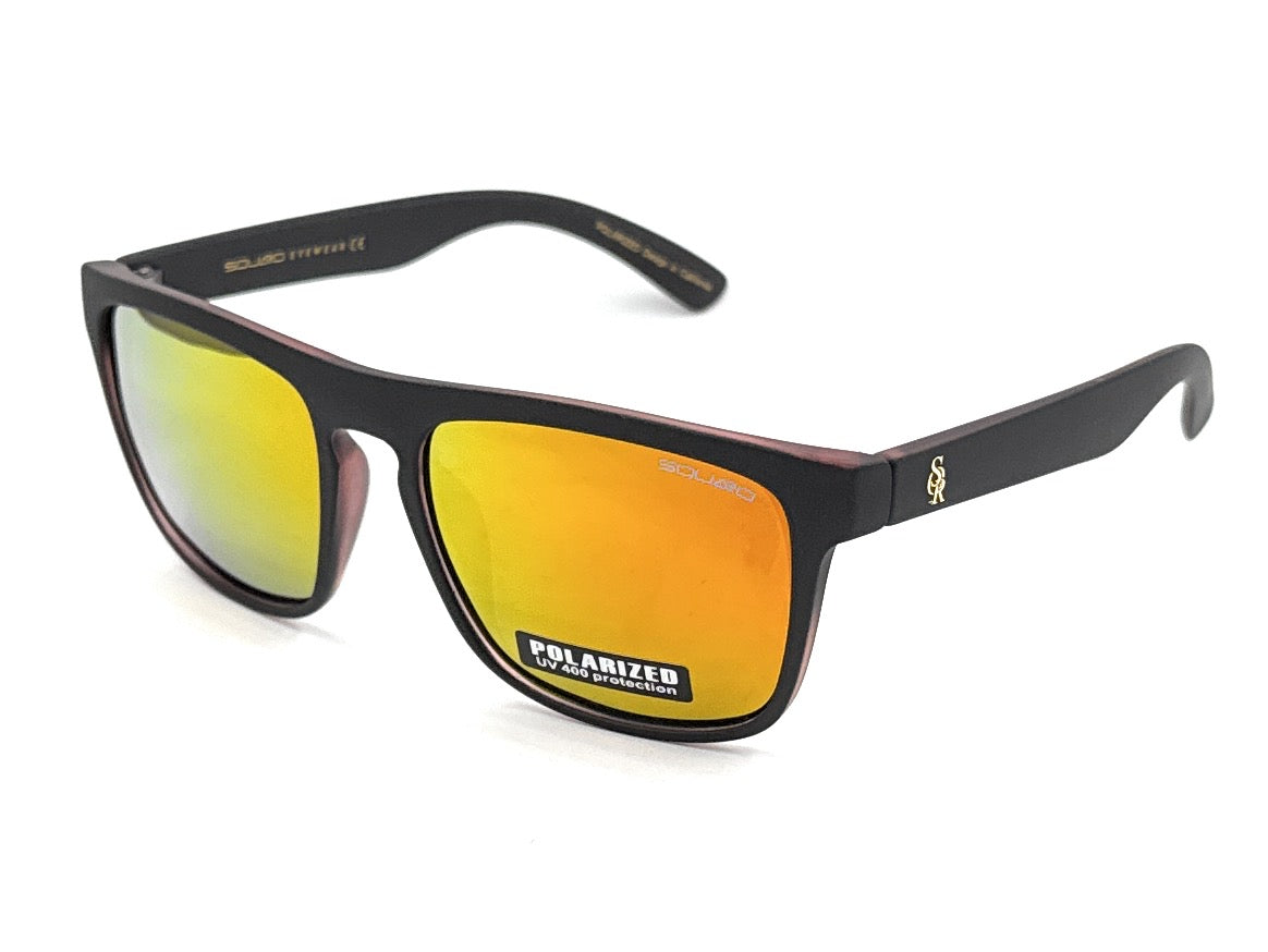 SQUARO Matte Black Polarized TAC Sunglasses β Blue Mirror Lenses with UV400 Protection               SQ20251532