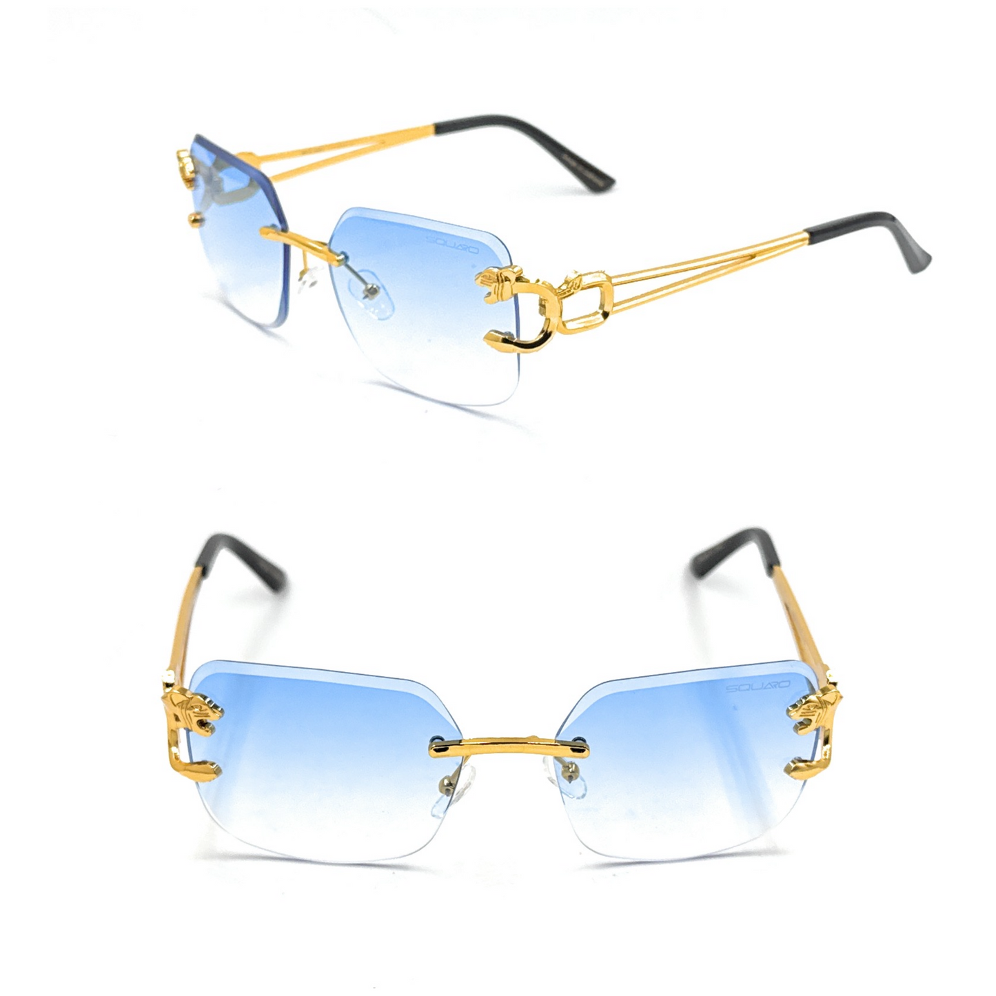 Luxury Rimless Geometric Sunglasses – Gradient Purple Lens | SQUARO Premium UVA- %100 protection SQ20251573
