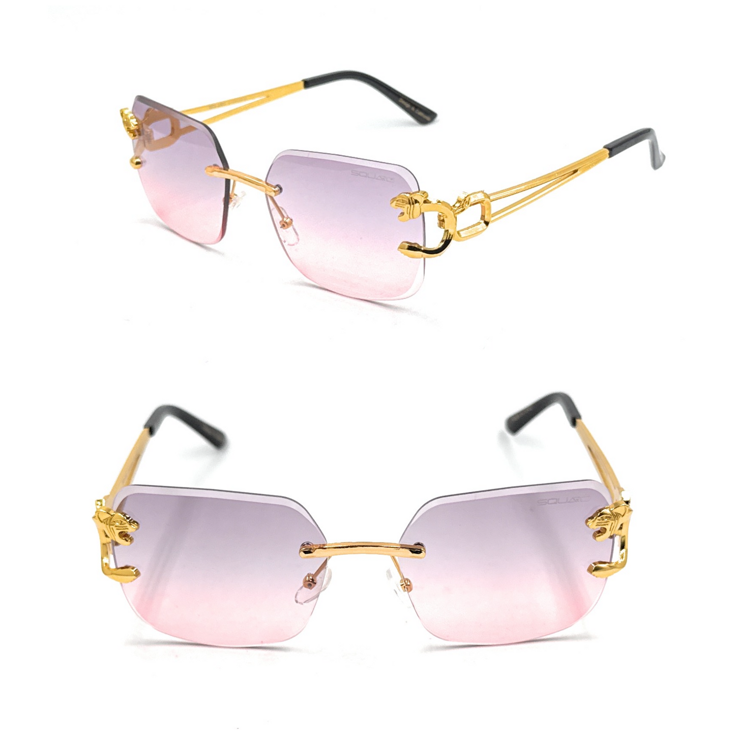 Luxury Rimless Geometric Sunglasses – Gradient Purple Lens | SQUARO Premium UVA- %100 protection SQ20251573
