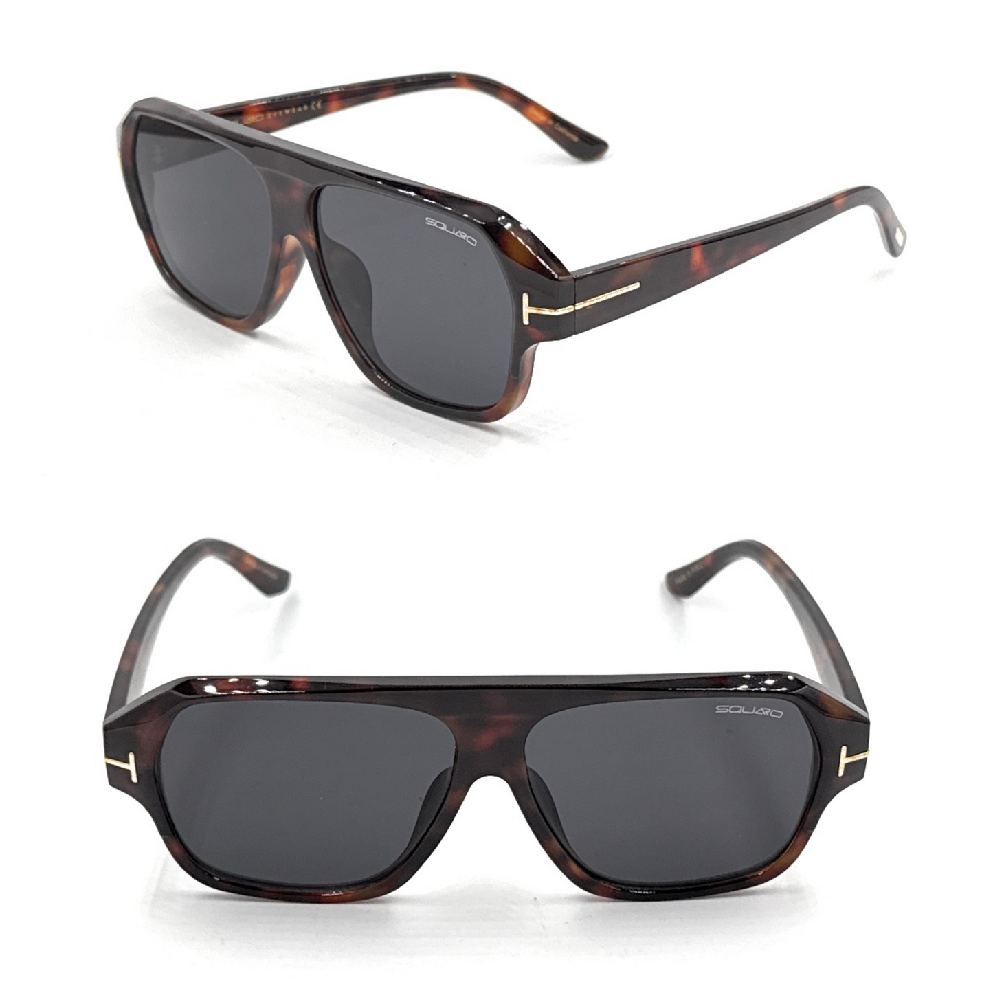 SQUARO Premium Quality Fashion Sunglasses – Black Frame with Gradient Gray Lenses | Classic Square Design SQ20241520