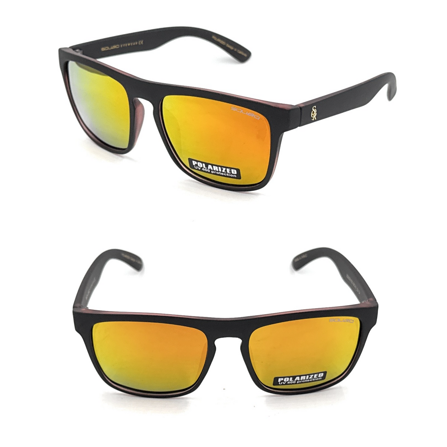 SQUARO Matte Black Polarized TAC Sunglasses β Blue Mirror Lenses with UV400 Protection               SQ20251532