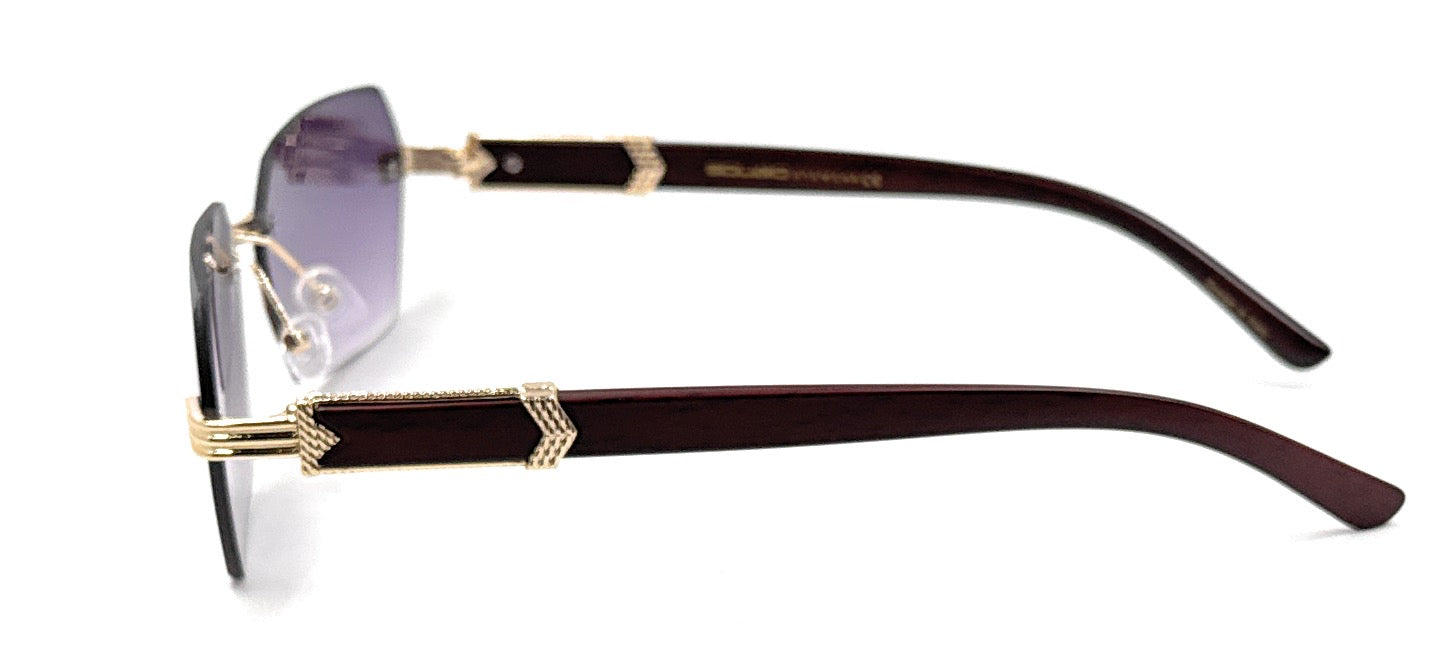 Luxury Rimless Geometric Sunglasses – Gradient Purple Lens | SQUARO Premium Non- Polarized    SQ20251559
