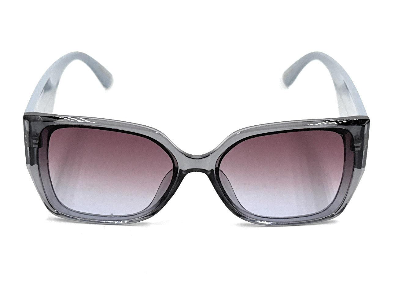 Squaro Plaid Accent Oversized Square Sunglasses – Black Frame with Gradient Brown Lenses SQ20251557