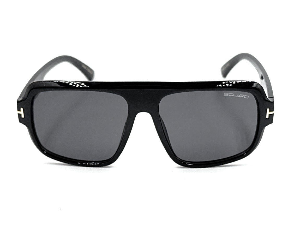 SQUARO Premium Quality Fashion Sunglasses – Black Frame with Gradient Gray Lenses | Classic Square Design SQ20241520