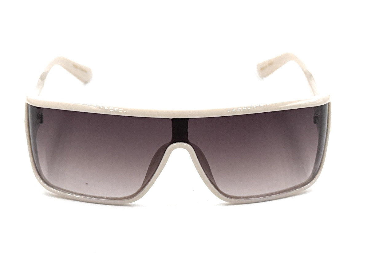 Squaro Bold Flat Top Shield Sunglasses - Black Frame with Smoke Gray Lenses Premium Quality Fashion Sunglasses – Black Frame with Gradient Gray Lenses | Classic Square Design SQ20251563