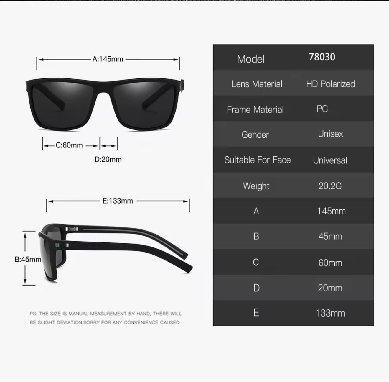 SQUARO Polarized Sunglasses Men Women Driving Fishing Biking Hiking UVB-UVA %100 protection Premium quality with the TAC polarized lenses SQ2024300